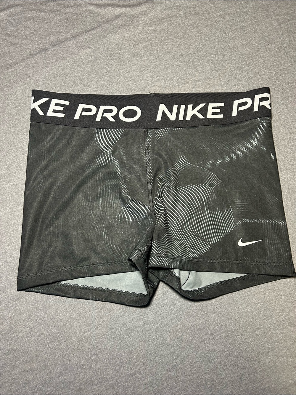 Nike Women's Black Pro Athletic Shorts with White Logo